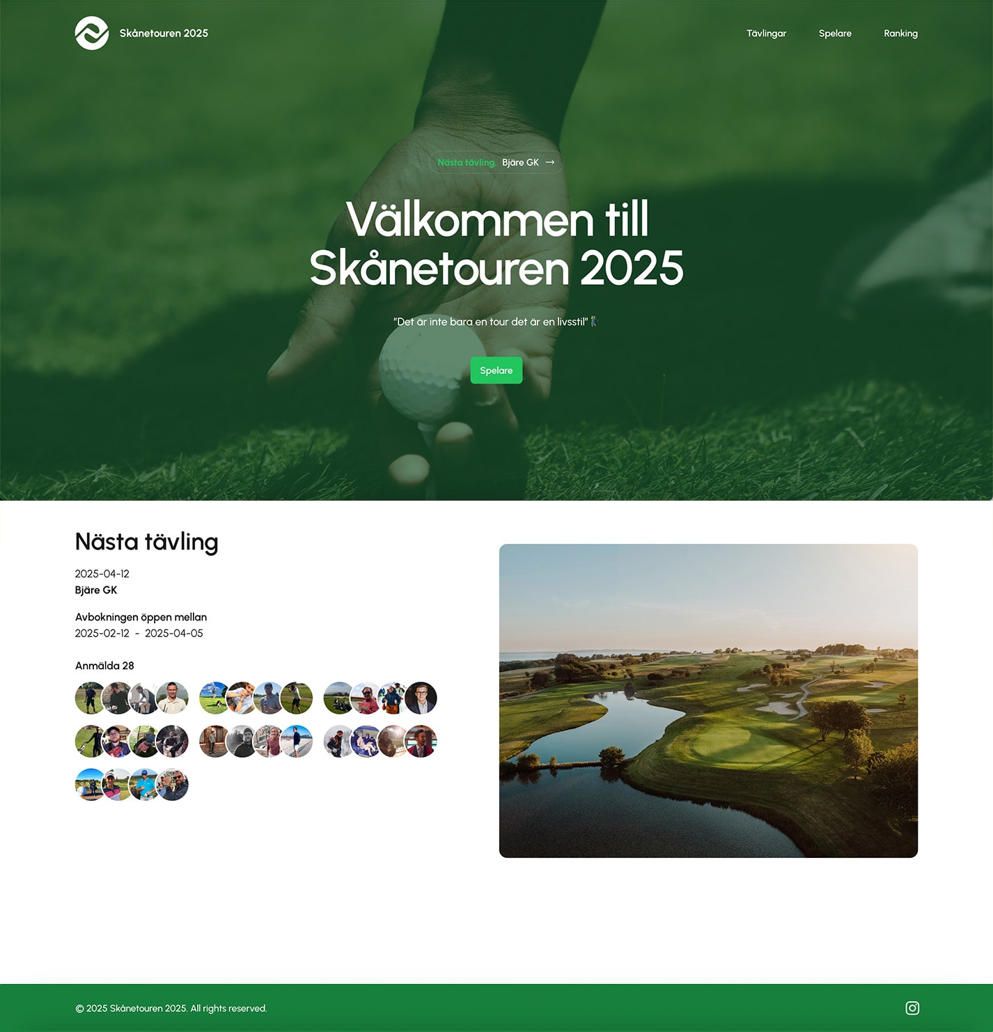 Skånetouren webbplats på desktop